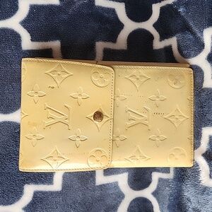 Louis Vuitton Gold Yellow Wallet Waist Bag Purse Pouch Snap Trifold